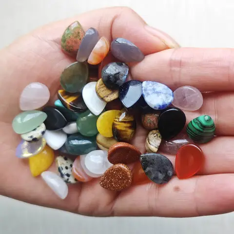 Wholesale 50pcs Mix Natural Stone good quality water drop CABOCHON beads 10x14mm  DIY jewelry accessories making fast shipping