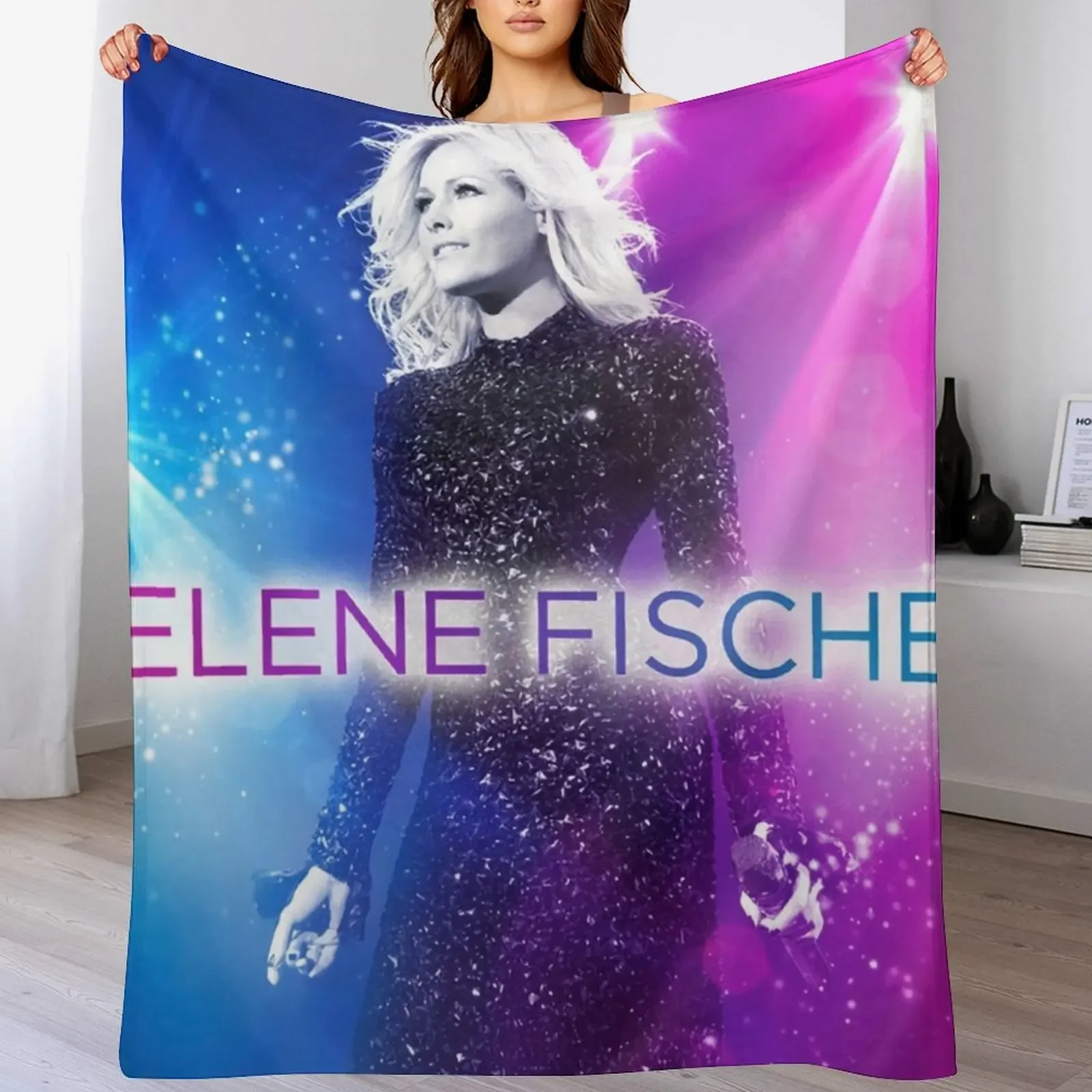 

Helene Fischer Throw Blanket bed plaid Picnic Loose Heavy Blankets