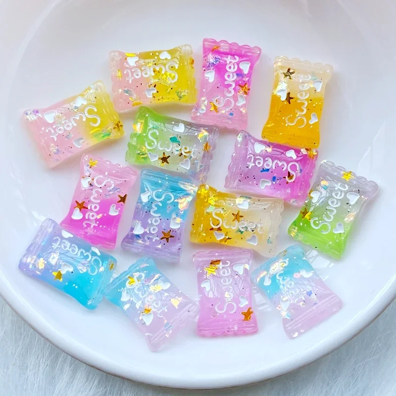 20pcs Resin Mini Colorful Painted Christmas candy Flatback DIY Scrapbook Wedding Applique Jewelry Accessories Crafts