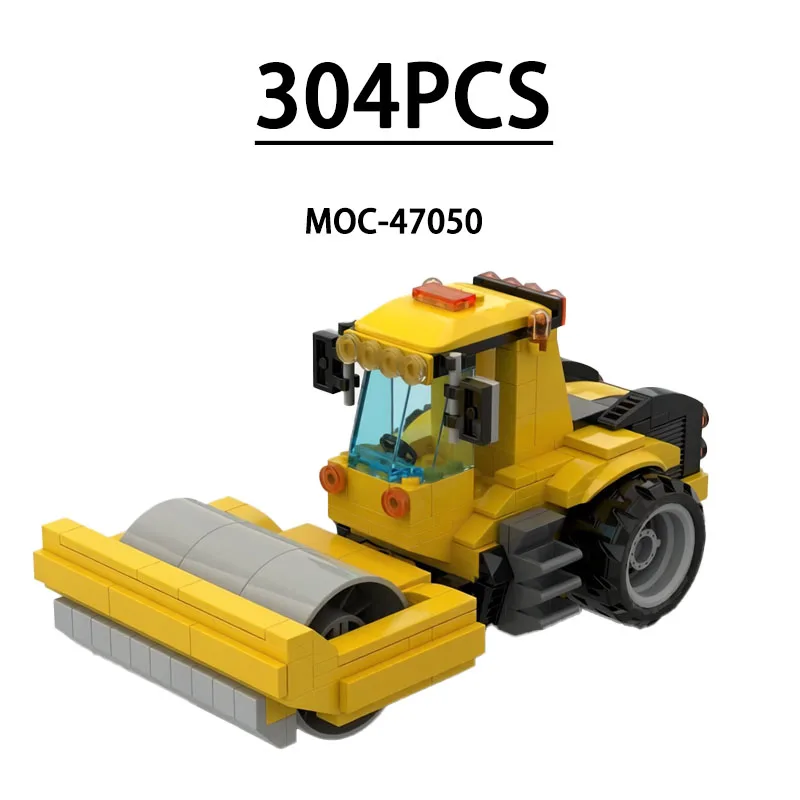

MOC-47050 Building Block Single-Drum Roller Model Ornament, 304 Pieces Children Educational Birthday Christmas New Year Toy Gift