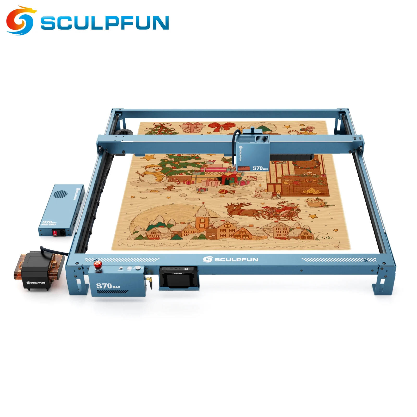 SCULPFUN S70 Max 70W Laser Engraver Cutting Machine With Air Assist Kit 830*800mm Engraving Area Support Auto-Focus Offline Work