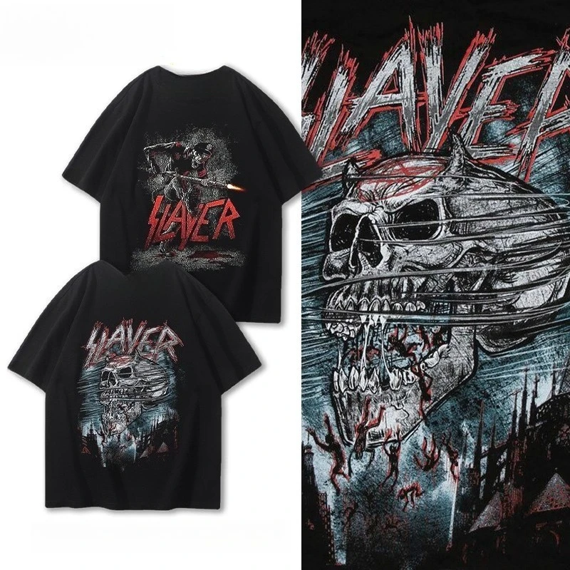 القاتل الفرقة الطرفية تي شيرتات قصيرة الاكمام للرجال والأطفال ثلاثية الأبعاد البوليستر تورنت المعادن روك ستريت عادية كم قصير