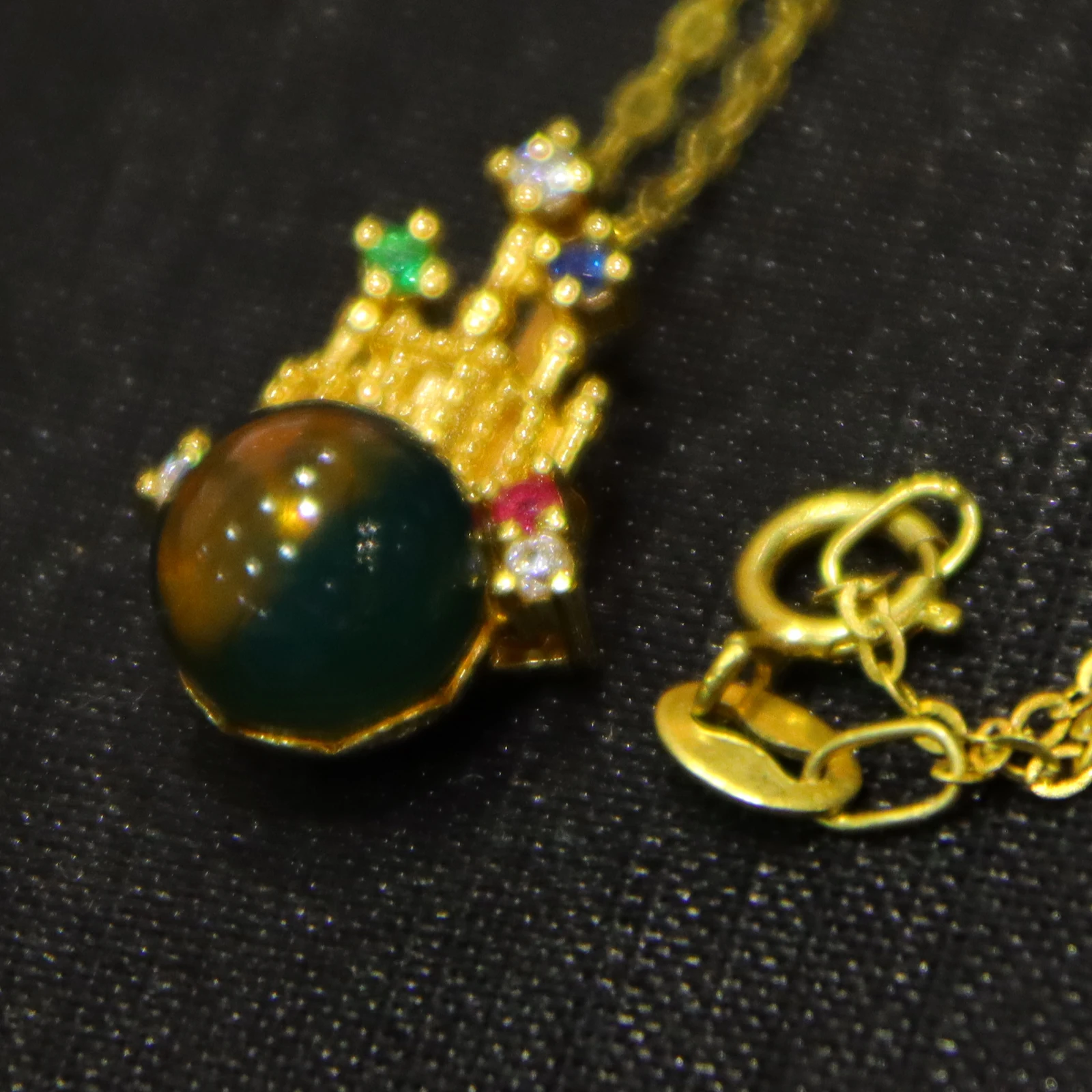 Unique 8x9mm Color-Changing Natural Blue Amber Pendant - An Anniversary Keepsake For A Loved One