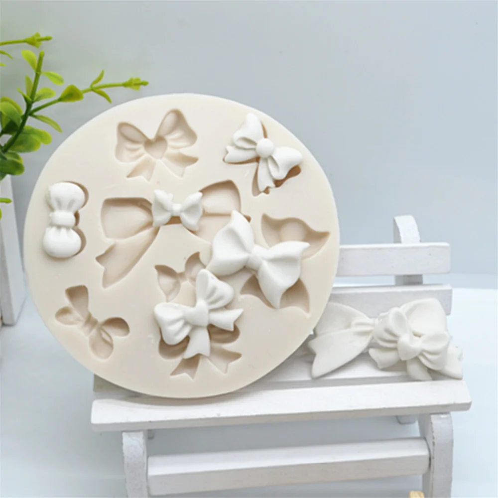 

Bows Silicone Mold Cake Lace Decoration DIY Cake Decoration Tools Pastry Dessert Fondant Moulds Resin Kitchen Tools For Baking