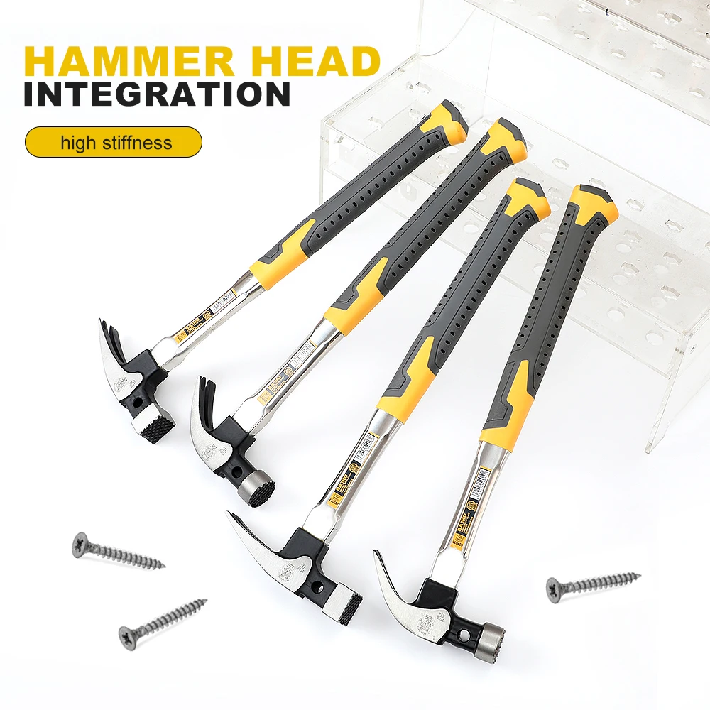 Multifunction Steel Hammer Hand Tool Magnetic Claw Hammer for Woodworking Non-slip Shockproof Automatic Nail Suction Hammer