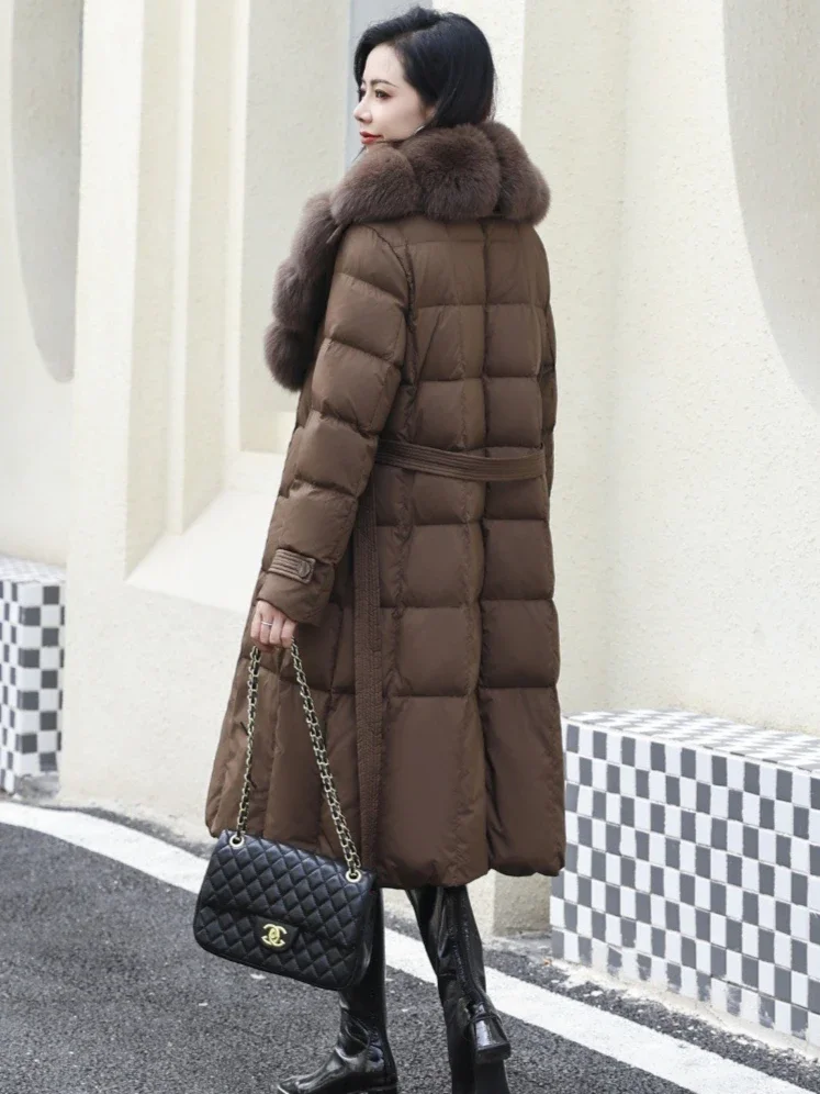 Winter Fashion New Women's Down Jacket Commuting Slim Fit Fur Collar Down Jacket