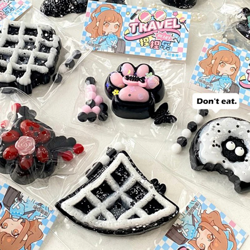 Dark Series Cartoon Cute Cat Paw Soft Pinch Squeeze Toys Creative Simulation Dessert Adult Children Stress Relief Toys Fun Gift