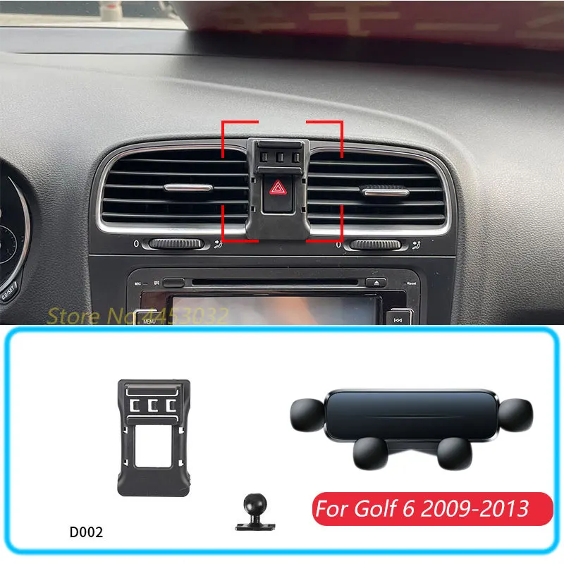 Car Phone Holder For Volkswagen Golf MK6 6 2009-2013 Gravity Stand Mount Support Horizontal GPS Mobile Bracket BASE Accessories