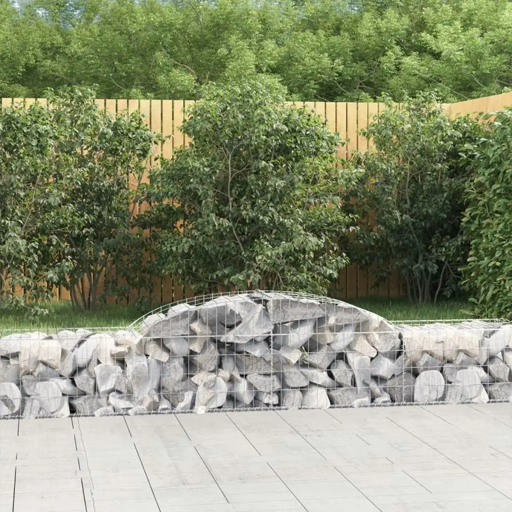 Galvanized Iron Arched Gabion Basket 118.1x19.7x15.7/23.6 - Durable Landscape & Garden Solution