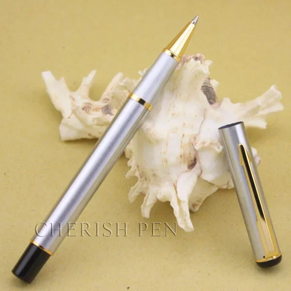 Free shipping pens baoer 801 frosted silver and golden roller ball/ballpoint/ball point/gift/bead/fine/cute/rollerball pen new