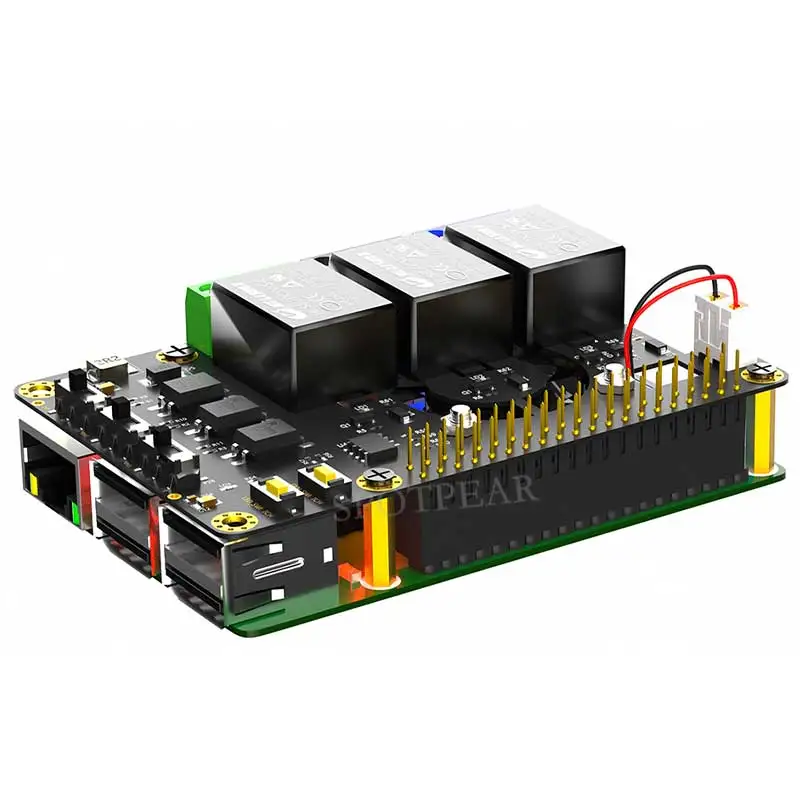 Raspberry Pi Power  with Cooling Fans And RGB-LERelay Board Expansion Module