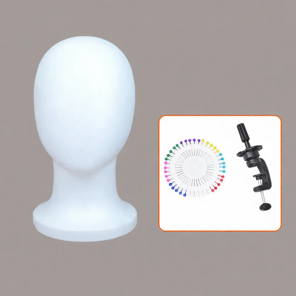Foam Mannequin Head Stand For Wigs Styling Display Cosplay Holder Portable Lightweight Hairpiece Support Salon Tool Gift