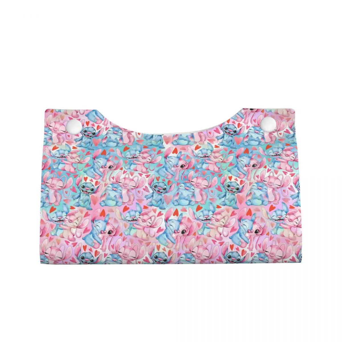 Custom Stitch Cartoon Pattern Tissue Box Holder Rectangular PU Leather Facial Tissue Box Cover for Car Office