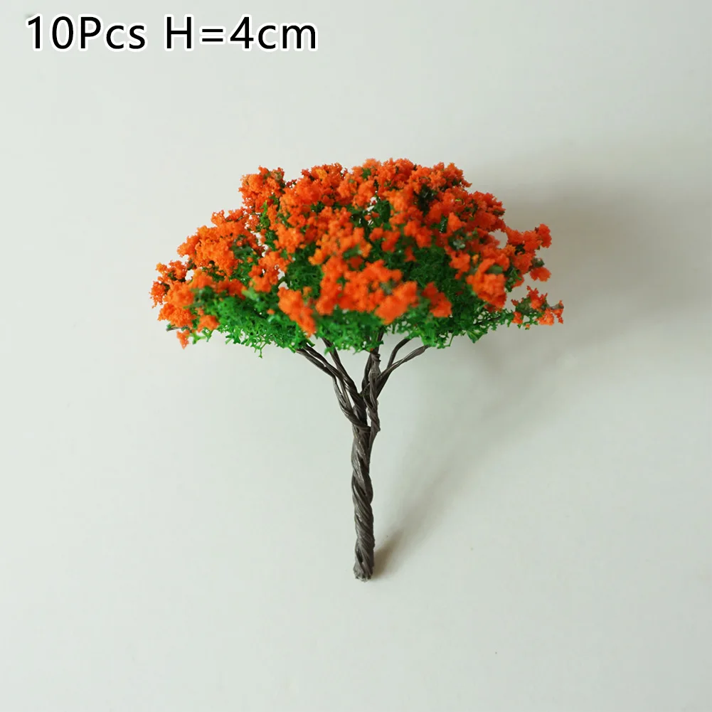 10pcs Model Trees Garden Scenery  Model Flower Tree HO OO Scale Model Trees Train Railroad Layout Diorama Wargame Scenery