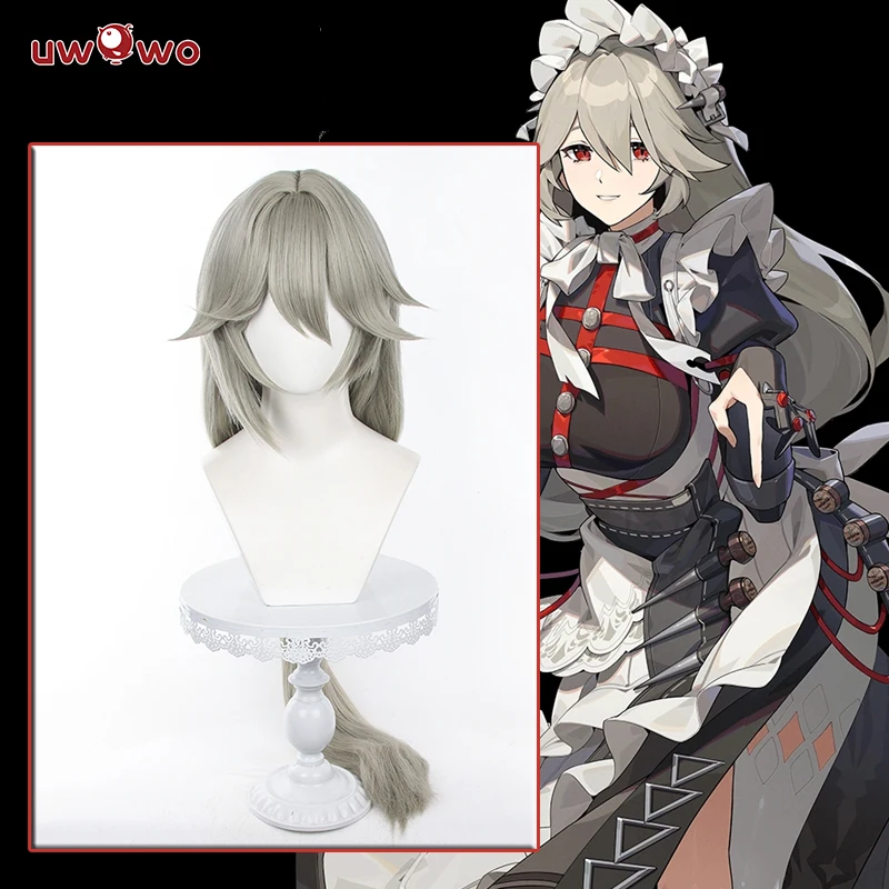 

PRE-SALE UWOWO Game Zenless Zone Zero/ZZZ Rina Alexandrina Maid Dress Wig Cosplay Hair Long Grey Hair