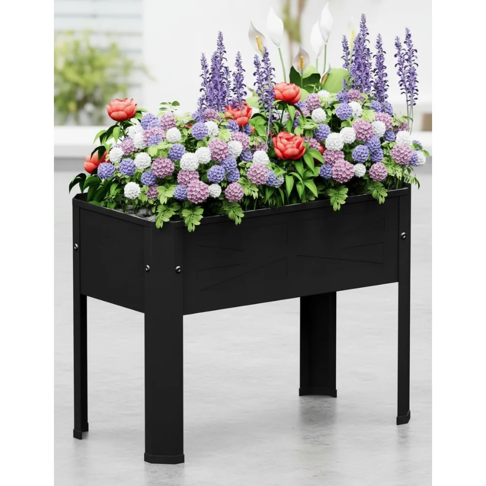 

Elevated Metal Garden Bed with Tall Legs - Spacious Planter Box for Herbs Vegetables Flowers Outdoor Indoor Use