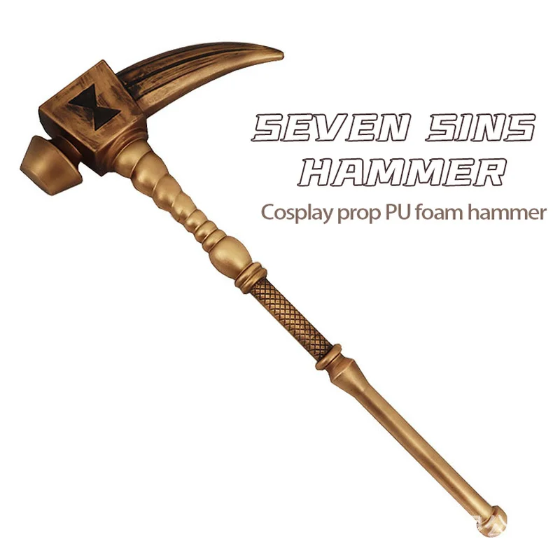 

Anime Seven Deadly Sins Meliodas Diane War Hammer Scythe Hook Axe Nail Hammer Weapon Model Cos Props 80cm