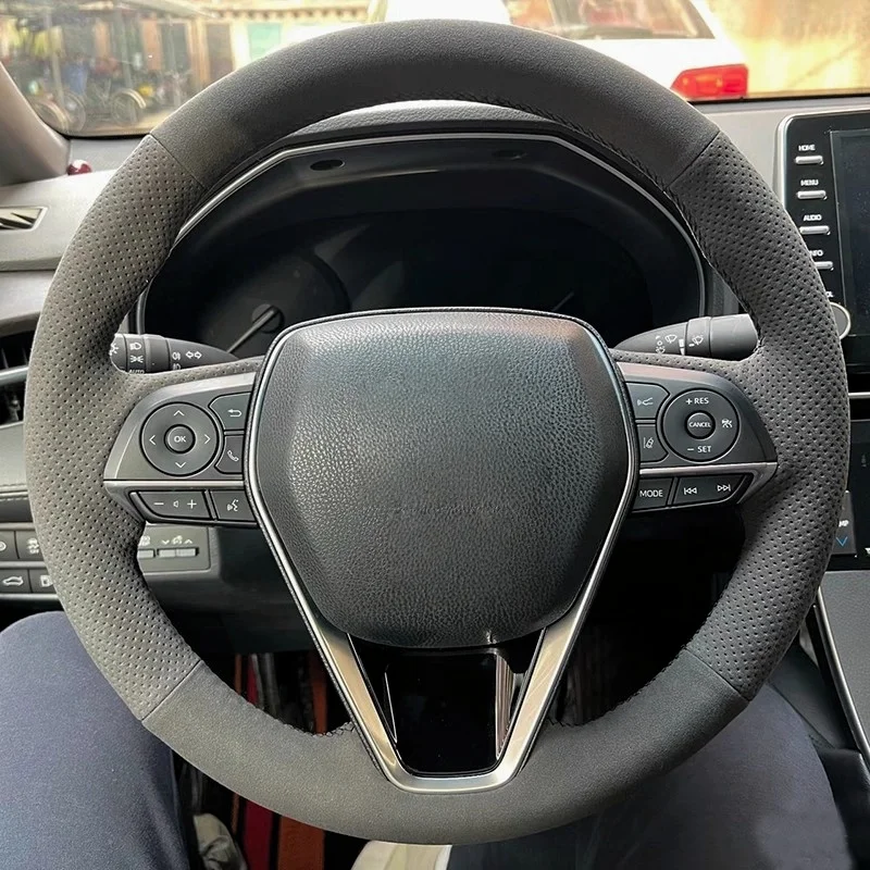 

Customized Carbon Fiber Suede Braid Car Steering Wheel Cover For Toyota Avalon Camry Crown 2018-2019 RAV4 2019 Corolla 2018-2020