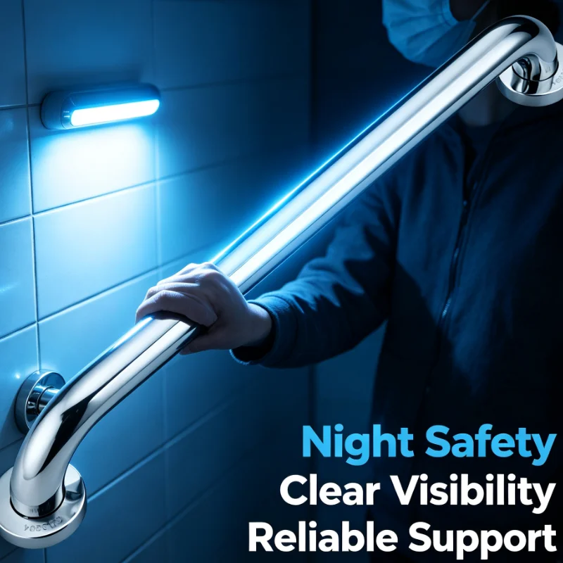 Stainless Steel Bathroom Safety Grab Bar Wall Mounted Non Slip Assist Handle For Shower Bathtub Toilet Stability Support