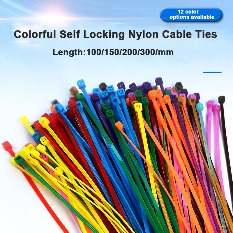 Self Locking Nylon Cable Ties 3/4/5/8x100/150/200/300/400mm Plastic Zip Wire Binding Wrap Straps DIY Cable Fasten Organiser