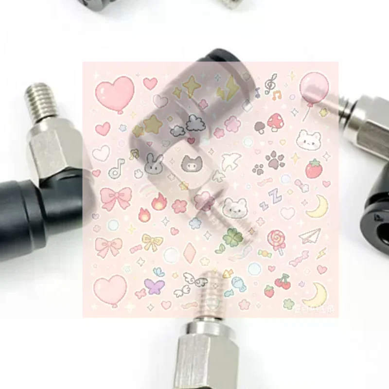 1pcs Mini Pneumatic Connector 7MM Extended Thread PL4-M4 PL4-M5 M6 Quick Push-in Fitting
