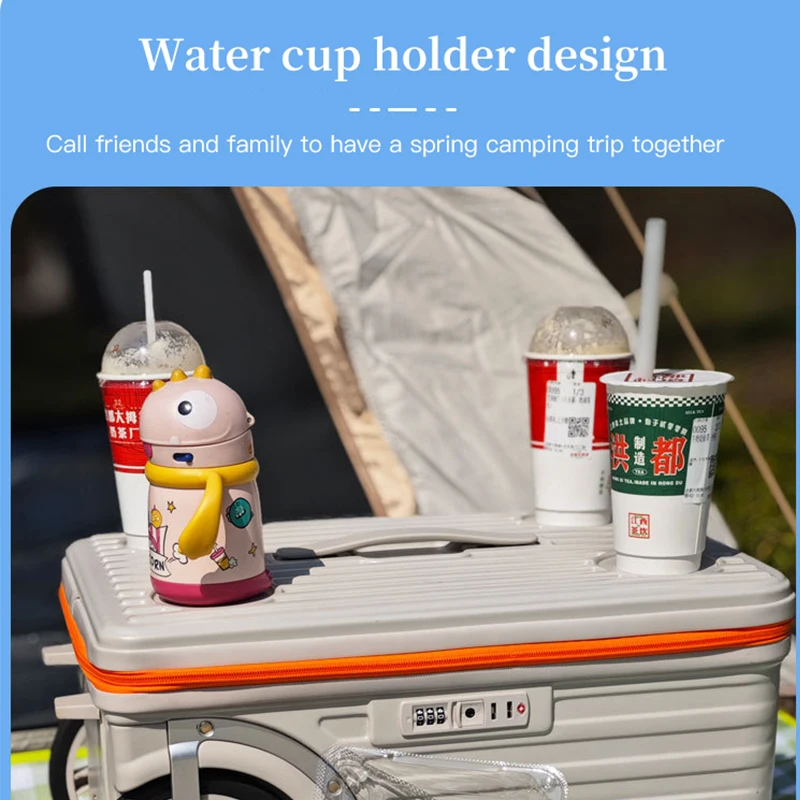 Nuovo bagaglio da campeggio a ruota grande con apertura laterale, valigia da viaggio per PC di grande capacità, ruote unidirezionali, 24 pollici