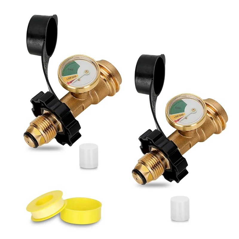 Adaptador de tanque de propano POL AA63 HOT Fit con calibre convierte válvula de servicio de tanque POL LP a QCC1/Tipo 1, para RV Camper, barbacoa Gas Grill