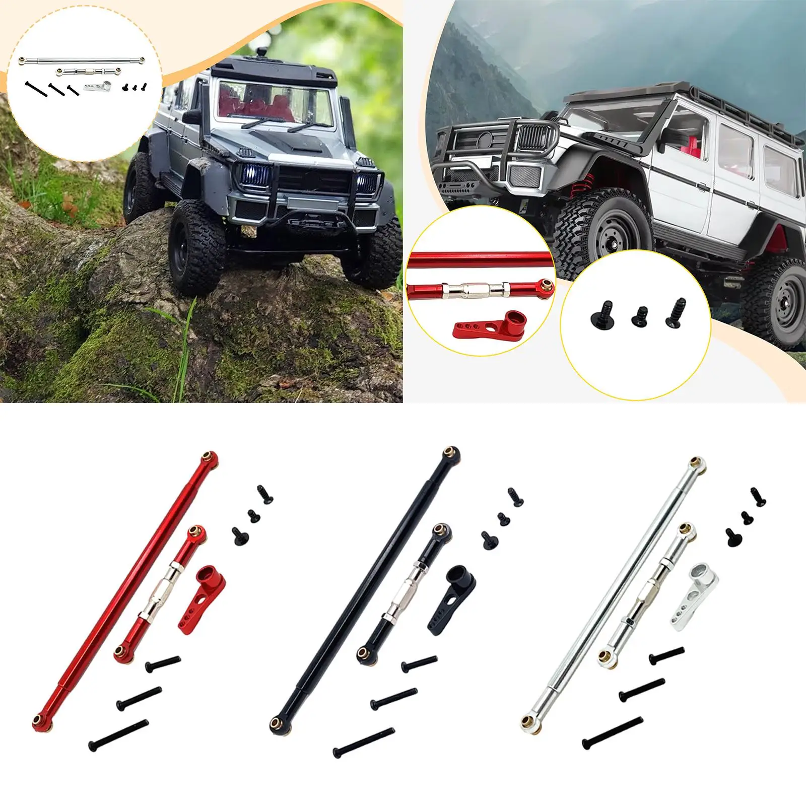 قضيب ربط توجيه معدني للسيارة RC قضيب سحب ذراع مؤازر لسيارة MN86 G500 #2