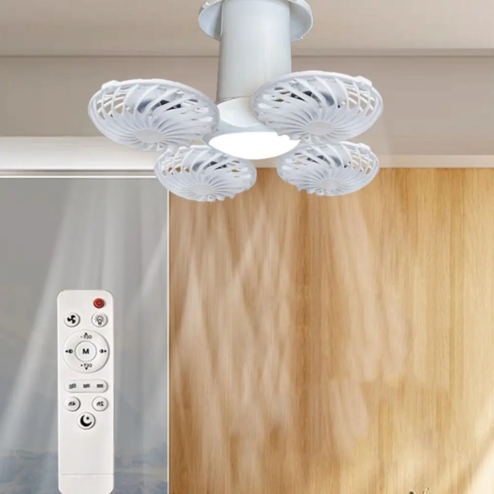 

2 in 1 LED Ceiling Fan Light Wind Speed Adjustable with Remote Control Electric Cordless Fan Eye Protection Quiet