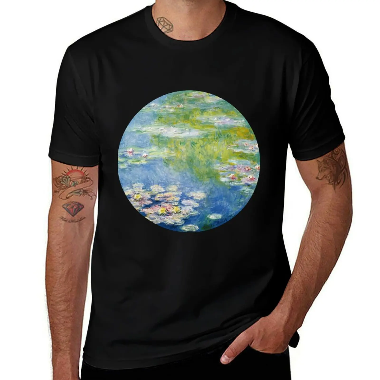 

for Lillies t shirts shirts graphic t T-Shirt casual man shirt printed mens T-Shirt Water Monet man t