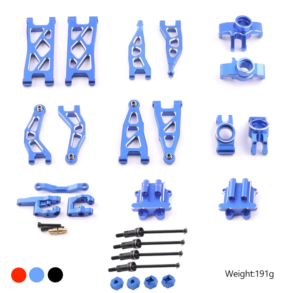 Piezas de mejora de Metal, bloque de dirección, brazo de suspensión, eje de transmisión, cubierta de caja de cambios para Arrma 1/18 Granite Grom RC