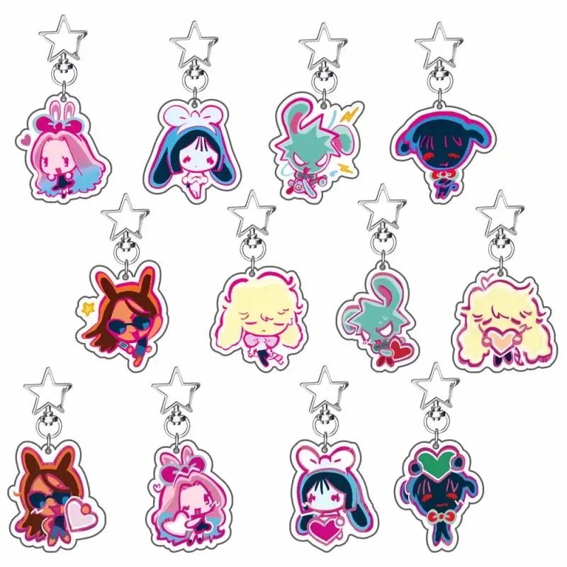 شعبية أنيمي الغريبة المرحلة Chibis سلاسل المفاتيح المرأة حقيبة الملحقات لوكا إيفان حتى ميزي هيونا سوا Keyrings قلادة المشجعين الهدايا