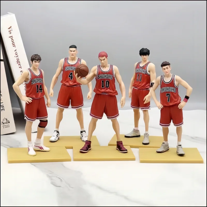 Handsome Slam Dunk Action Figure Anime Sakuragi Hanamichi Hisashi Mitsui Ryota Miyagi Takenori Akagi Figurine Toy Model Doll Set