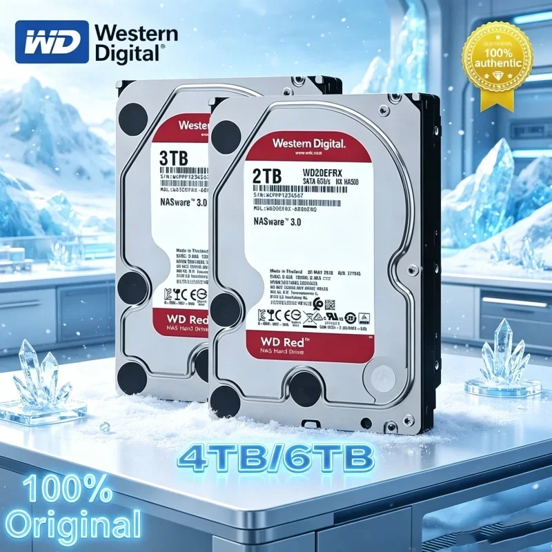 Western Digital WD Red 4TB 2TB 3TB Red NAS Hard Disk Drive 3.5" 6TB 5400RPM SATA 6Gb/s 64MB For Desktop Backup Hub