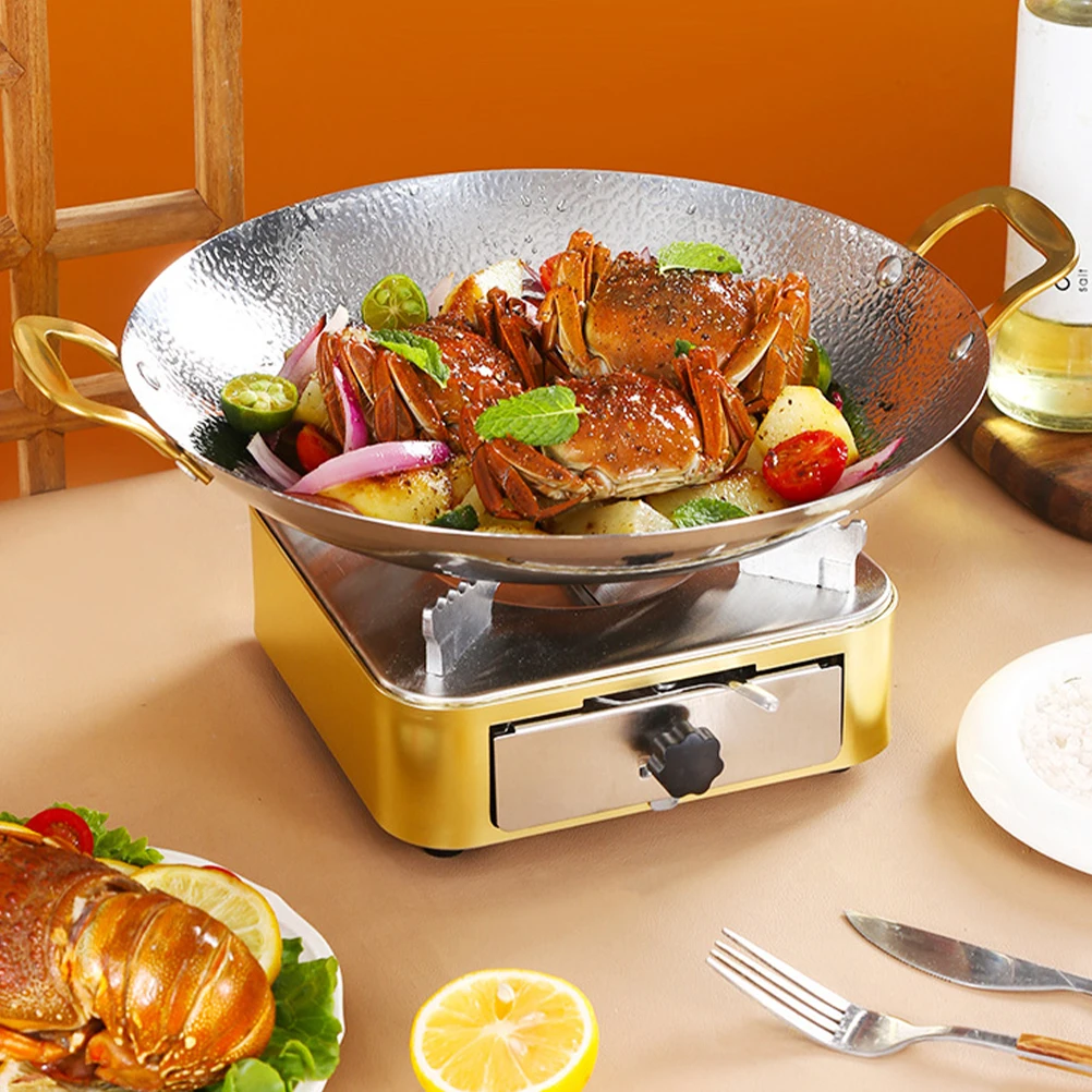 

Stainless Steel Dry Pot Hammered Design Korean Ramen Pot Small Cooking Pan Camp Kitchen Cookware High Temp Resistant for Cooking
