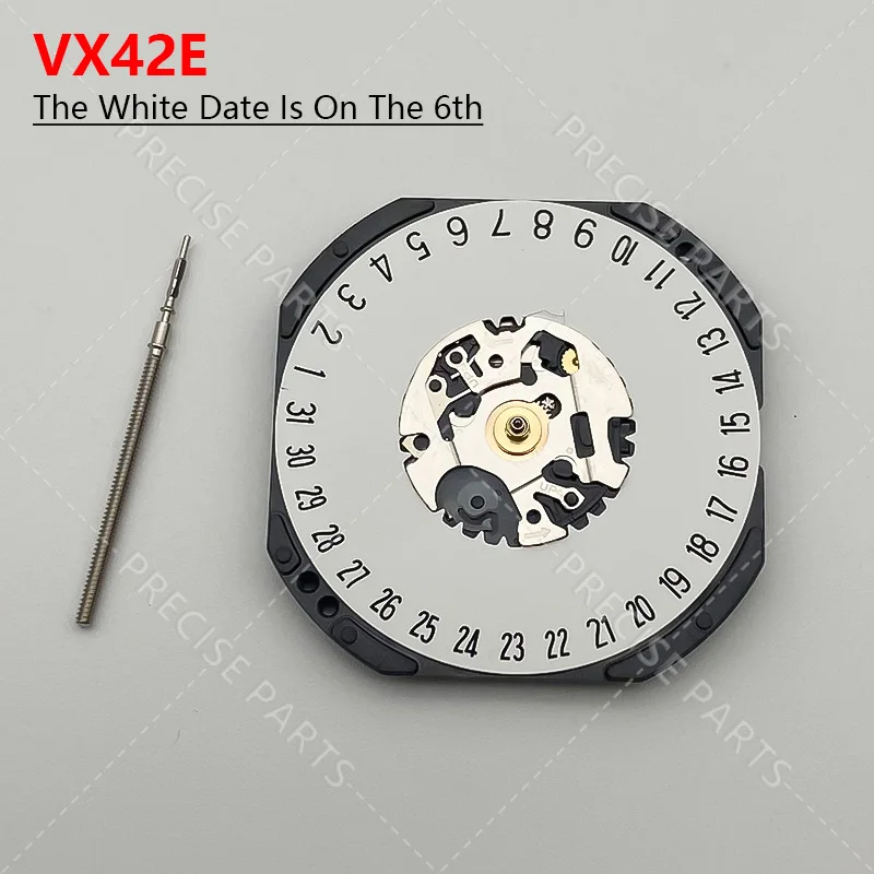 New VX42 Movement Quartz Electronic Movement VX42E Movement Date 6 Three Pointer Watch Repair Movement Replacement Parts