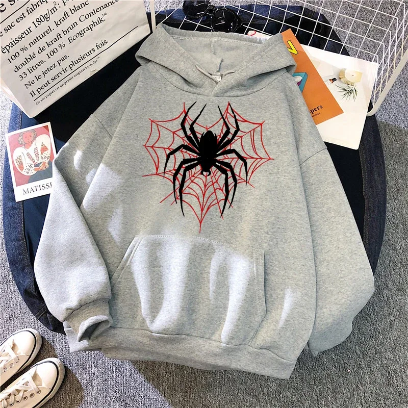 Unisex Herbst-Winter Spider Gothic Hoodie Pullover Vintage Langarm Casual Streetwear Sweatshirt, in verschiedenen Farben erhältlich – Detail 4