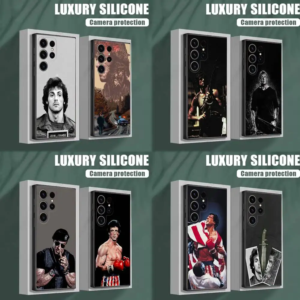 حافظة هاتف جون رامبو لهاتف سامسونج S25، S24، S23، S22، S21، S20، S10، Ultra، Plus، Lite، FE، غطاء أسود من السيليكون الناعم #1