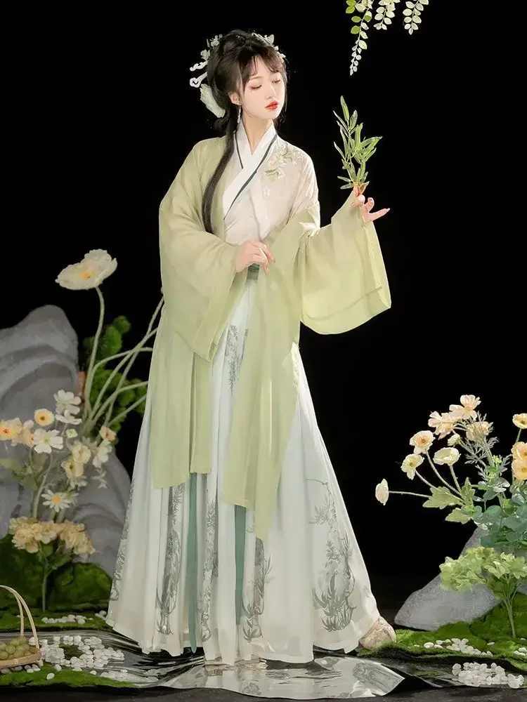 Vestido Hanfu de la dinastía de la canción china antigua para mujer, traje de Cosplay femenino, vestido Hanfu para fiesta de verano, conjuntos de 3 piezas