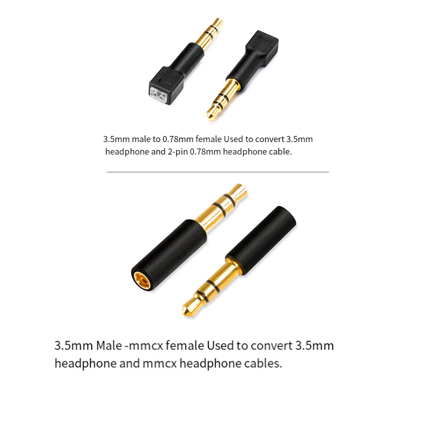 ヘッドホン用変換ピン,日曜大工ステレオヘッドホン,0.78mm〜3.5mm,m1,m2,ZX-1, WTD-3, 1ペア