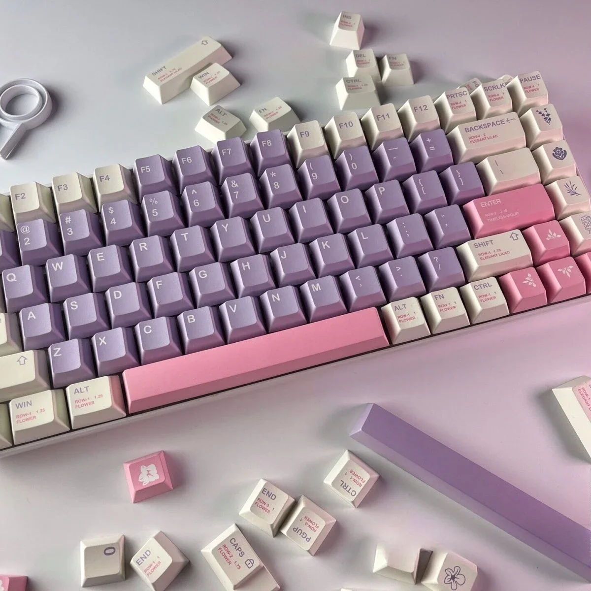 

Lavender, original, full five-sided sublimation mechanical keyboard keycaps