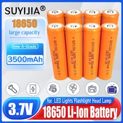 True Capacity 3.7V 18650 3500mAh Lithium Battery Rechargeable Li Ion for Handheld Fan LED Light Flashlight Screwdriver Batteries