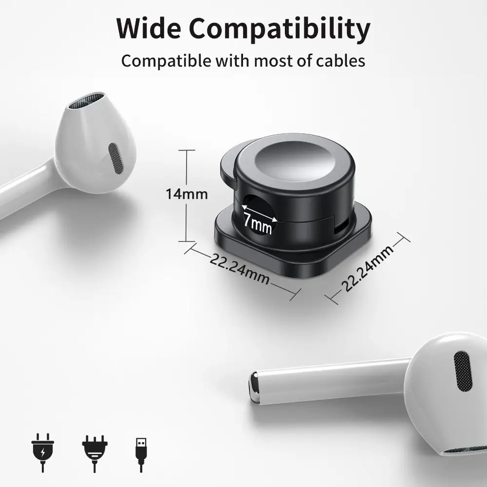 8Pcs Multifunction Self-adhesive Magnetic Cable Clips Charging Line Desktop Adjustable Cord Holder Fixed Cable Organizer Holder