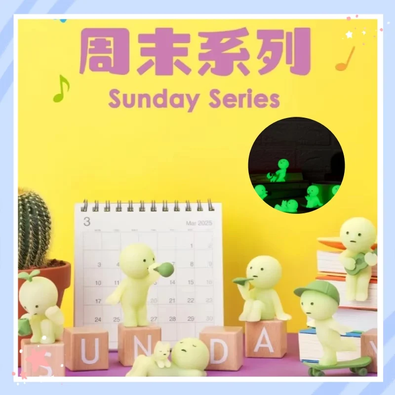 

New Genuine Smiski Sunday Series Blind Box Cute Night Light Figurine Smilski Doll Desktop Ornament Decoration Special Girl Gift