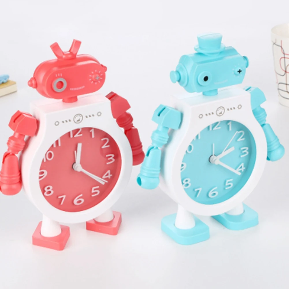 Bedroom Alarm Clock Cool Robot with Joint Arm Movement Cartoon Decoration Gifts for Children Back to School B