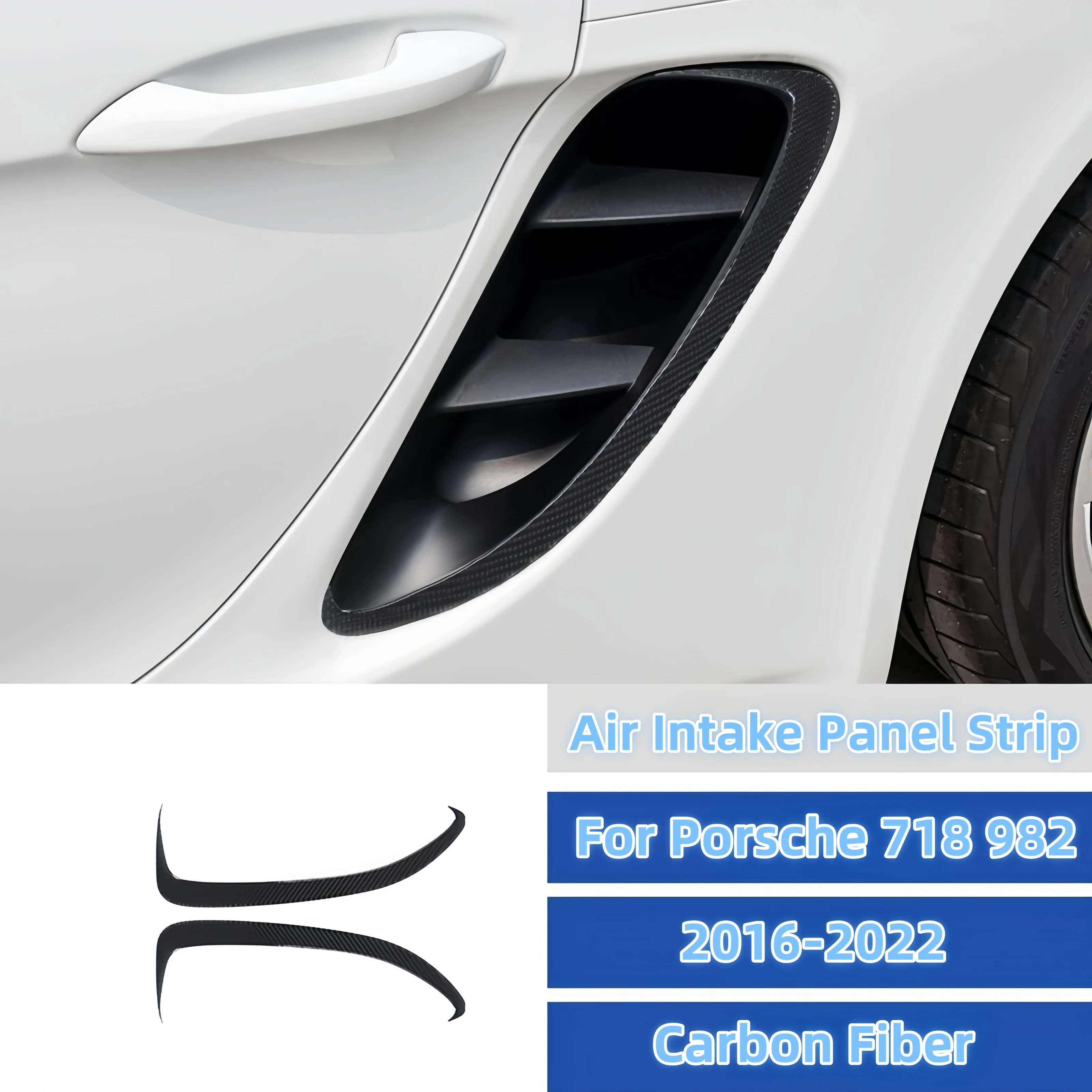

Для Porsche 718 982 Boxster Cayman 2016-22 из углеродного волокна, накладка на панель воздухозаборника автомобиля, декоративная наклейка, внешние аксессуары