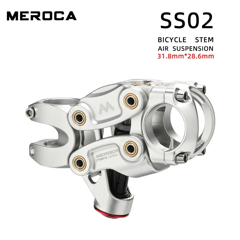 

MEROCA Bicycle Suspension Stem Aluminum Alloy Five-Link Air Shock Absorber XC\Mtb\Road Mountain Bike Risers Stems Black/Silver