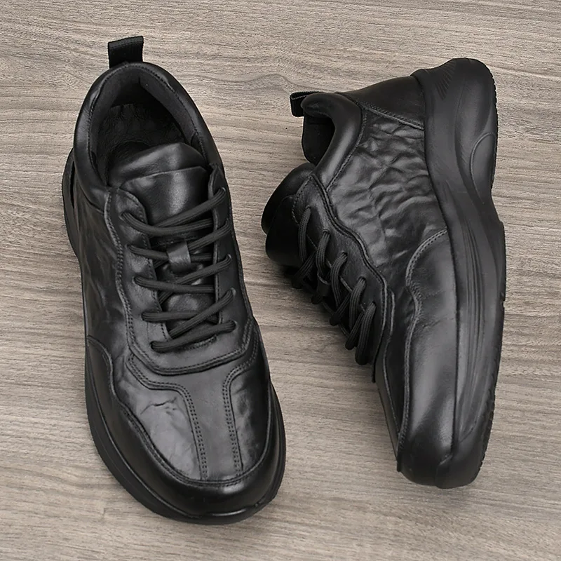 نمط جديد أحذية من الجلد الطبيعي الرجال عادية المسنين أبي أحذية رياضية في الهواء الطلق رياضي المشي رياضة الجري مريحة خفيفة الوزن #3