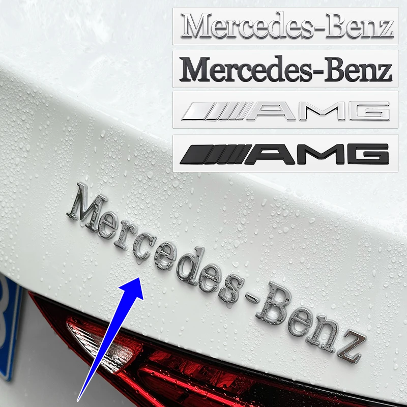 

Car Styling 3D Metal Letter Sticker Body Emblem For Mercedes Benz AMG W176 W202 W204 W205 W210 W211 W212 CLA CLK CLS GLA GLC