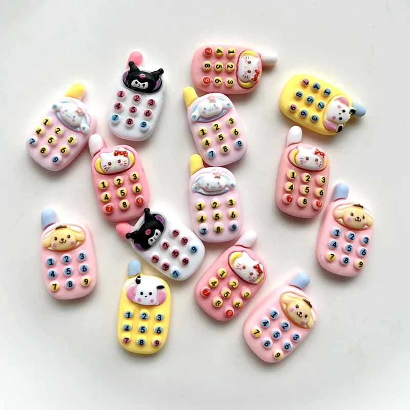 Hybrid 10Pcs New Cute Mini Cartoon Phone Animal Series Flat Back Resin Ripple Clipbook DIY Jewelry Craft Decoration Accessories